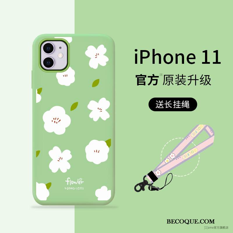 Futerał iPhone 11 Miękki Wiszące Ozdoby Anti-fall, Etui iPhone 11 Silikonowe Kwiaty Nowy