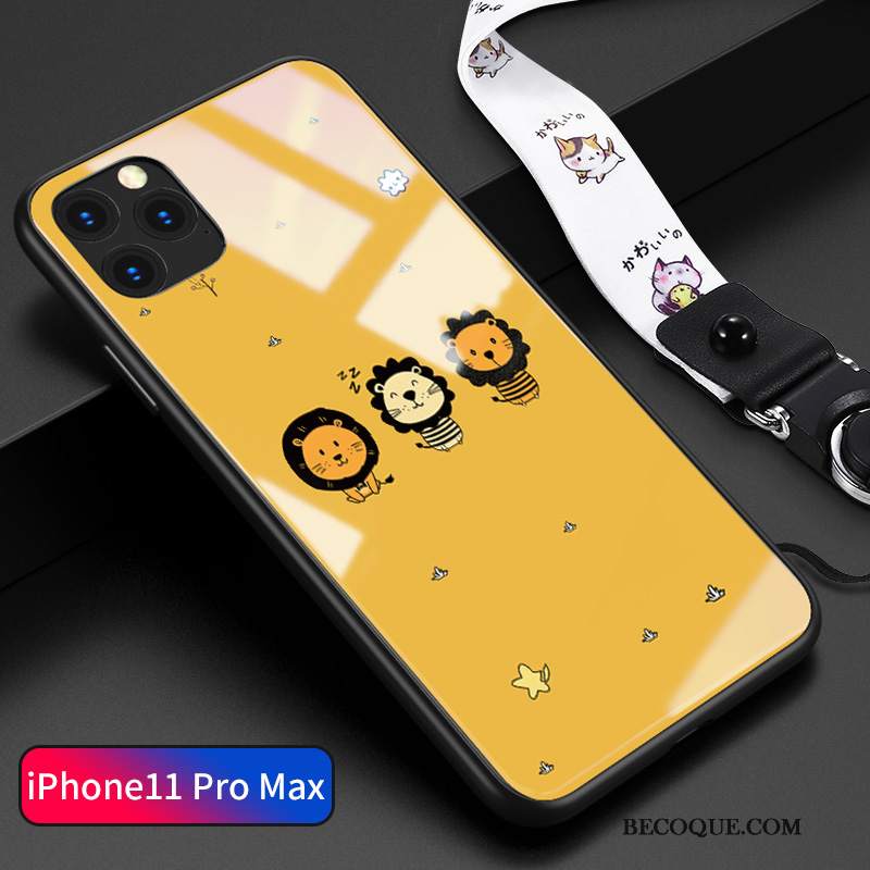 Futerał iPhone 11 Pro Max Kreskówka Szkło Osobowość, Etui iPhone 11 Pro Max Torby Anti-fall Wysoki Koniec