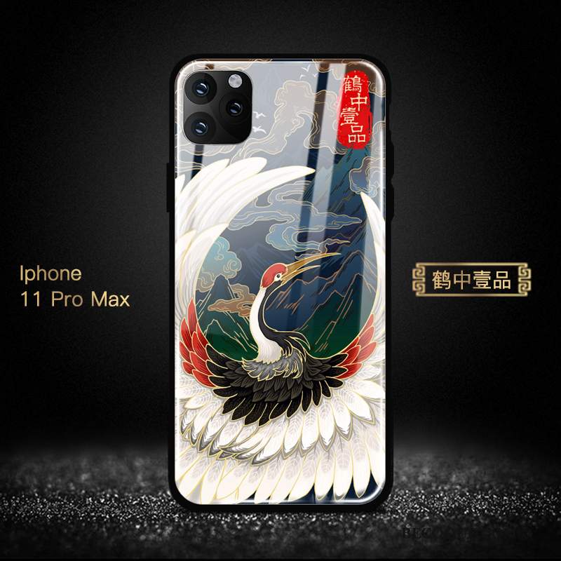 Futerał iPhone 11 Pro Max Ochraniacz Tendencja Chiński Styl, Etui iPhone 11 Pro Max Niebieski Nowy