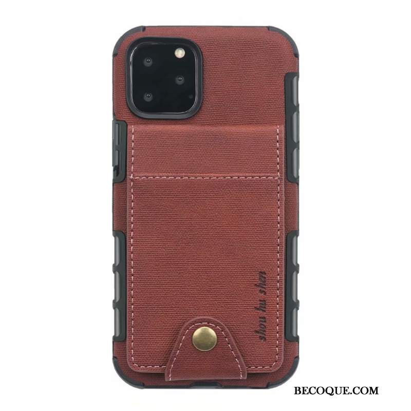 Futerał iPhone 11 Pro Max Portfel Na Telefon Czerwony, Etui iPhone 11 Pro Max Skóra Karta