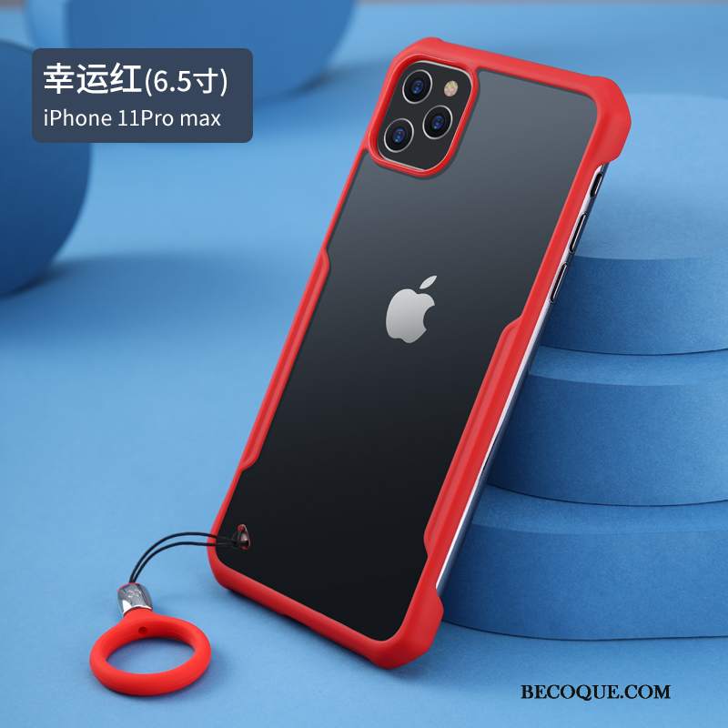 Futerał iPhone 11 Pro Max Silikonowe Czerwony Netto Nowy, Etui iPhone 11 Pro Max Miękki Anti-fall Przezroczysty
