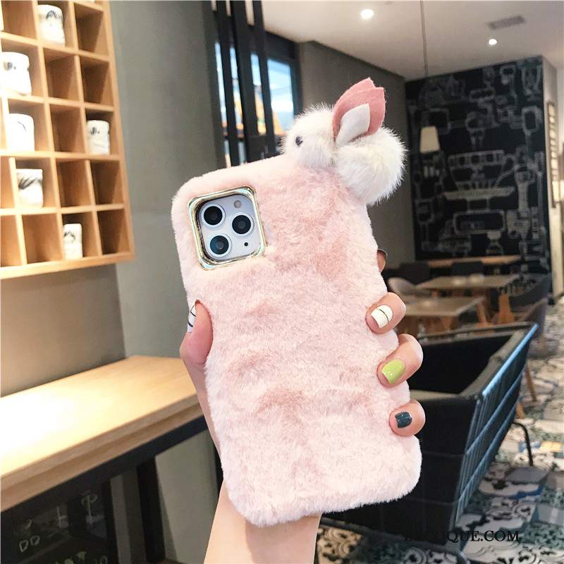 Futerał iPhone 11 Pro Miękki Na Telefon Różowe, Etui iPhone 11 Pro Bunny Pluszowa