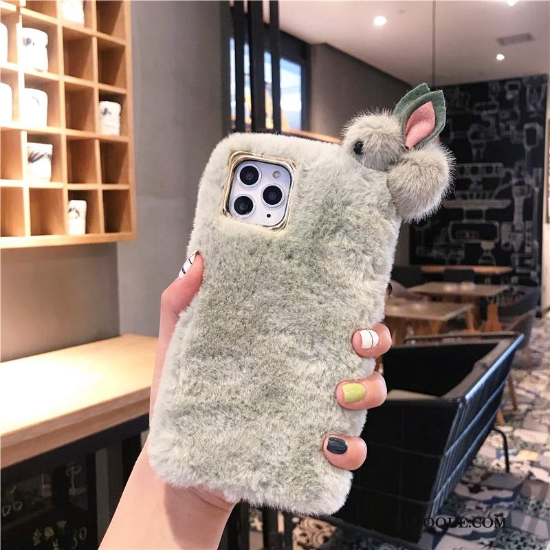 Futerał iPhone 11 Pro Miękki Na Telefon Różowe, Etui iPhone 11 Pro Bunny Pluszowa