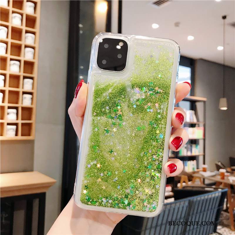 Futerał iPhone 11 Pro Miękki Quicksand Liquid, Etui iPhone 11 Pro Torby Zielony Anti-fall