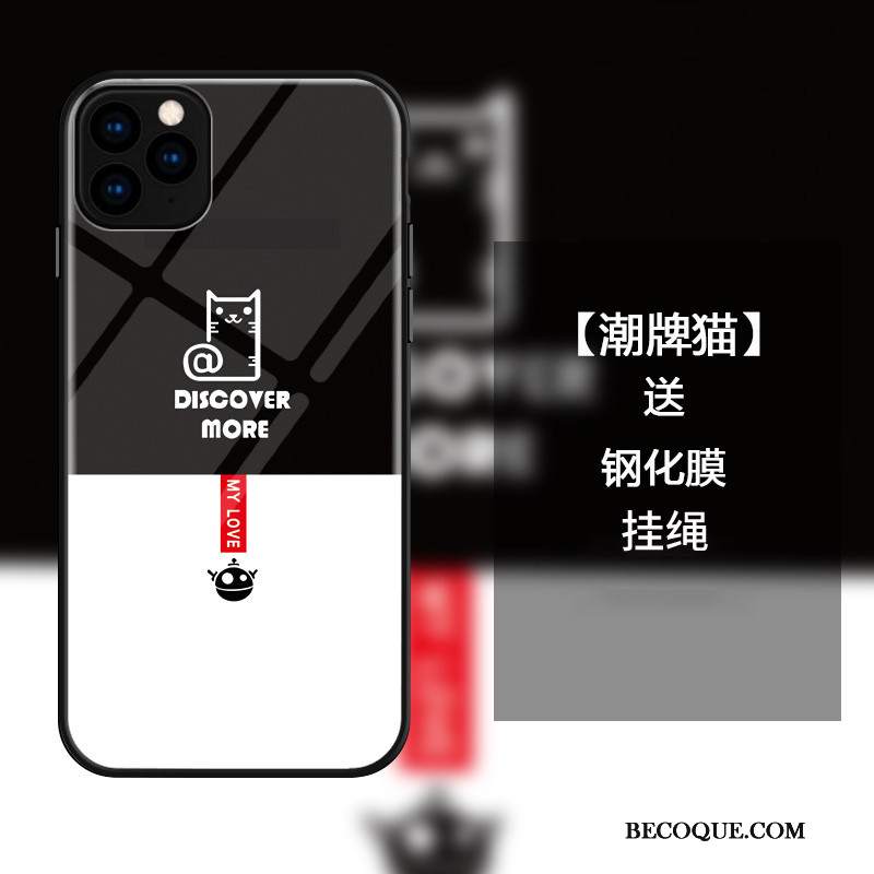 Futerał iPhone 11 Pro Moda Szkło Biały, Etui iPhone 11 Pro Torby Modna Marka Czerwony Netto