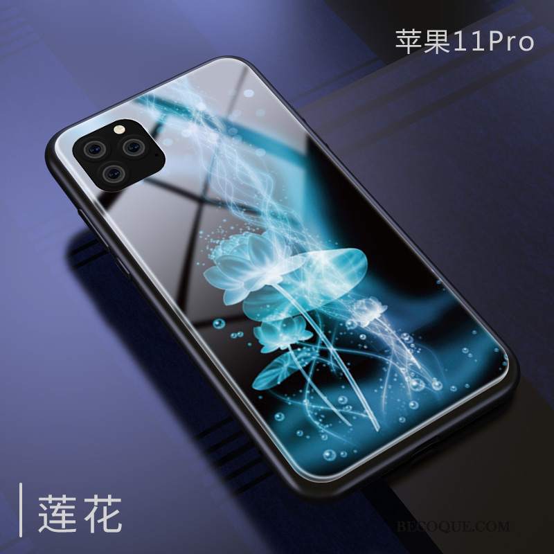 Futerał iPhone 11 Pro Ochraniacz Szkło Lustro, Etui iPhone 11 Pro Torby Anti-fall Niebieski