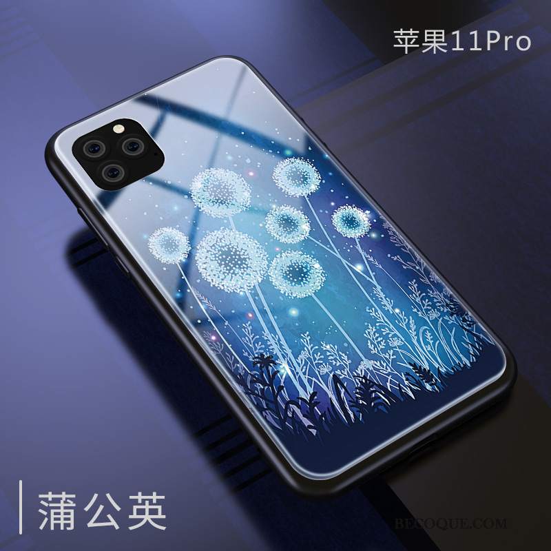 Futerał iPhone 11 Pro Ochraniacz Szkło Lustro, Etui iPhone 11 Pro Torby Anti-fall Niebieski