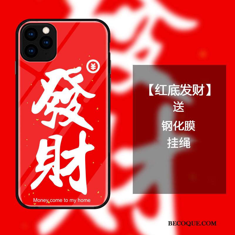 Futerał iPhone 11 Pro Torby Na Telefon Czerwony, Etui iPhone 11 Pro Ochraniacz Szkło Chiński Styl