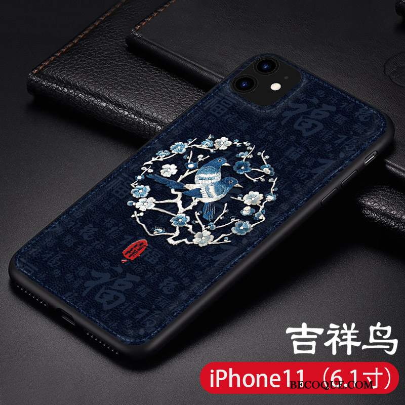 Futerał iPhone 11 Silikonowe Chiński Styl Filmy, Etui iPhone 11 Skóra Czerwony Netto Szkło Hartowane
