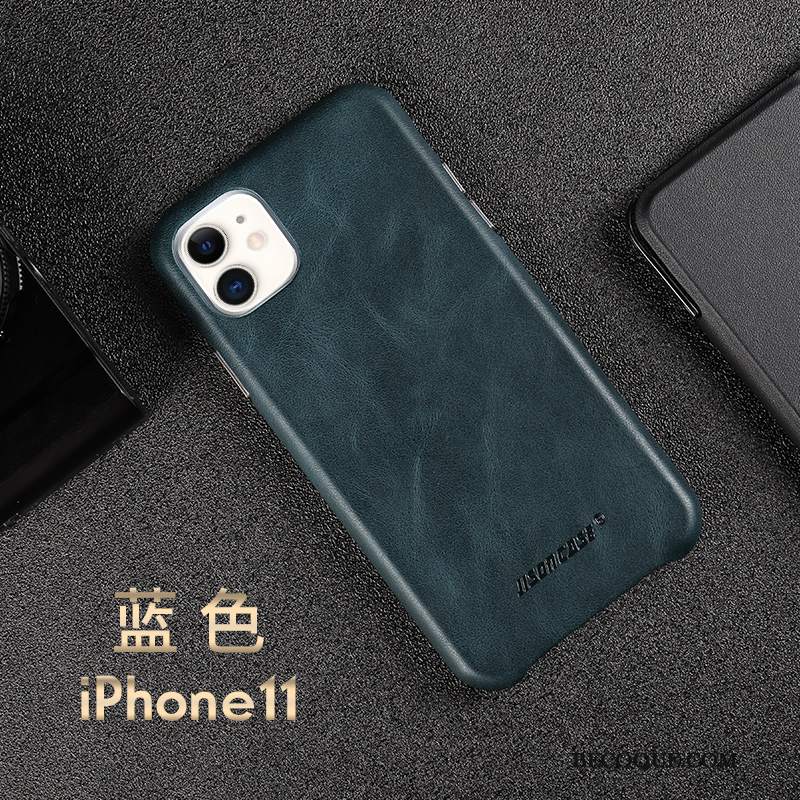 Futerał iPhone 11 Skóra Cienkie Bydło, Etui iPhone 11 Torby Czarny Biznes