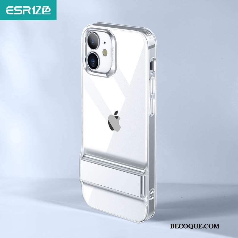 Futerał iPhone 12 Mini Wspornik Czarnyna Telefon, Etui iPhone 12 Mini Silikonowe Cienkie Przezroczysty