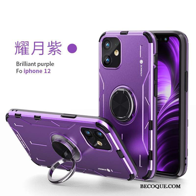 Futerał iPhone 12 Ochraniacz Anti-fall Tendencja, Etui iPhone 12 Silikonowe Purpurowy Biznes