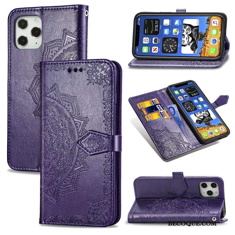 Futerał iPhone 12 Pro Max Relief Niebieskina Telefon, Etui iPhone 12 Pro Max Skóra Relief Wiszące Ozdoby