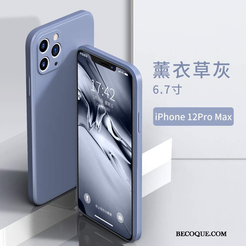 Futerał iPhone 12 Pro Max Silikonowe Nowy Anti-fall, Etui iPhone 12 Pro Max Kreatywne Osobowość Purpurowy