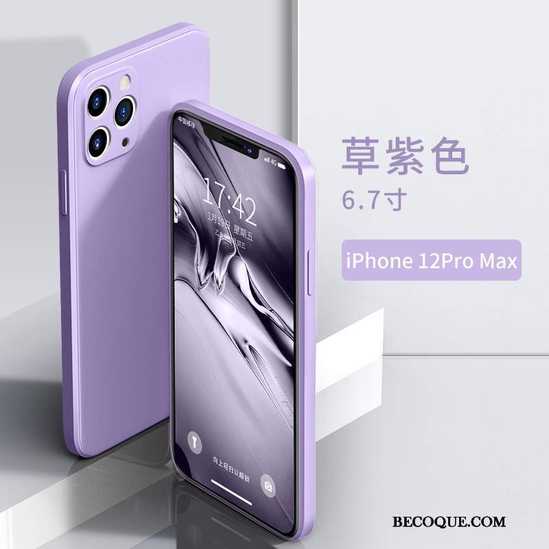 Futerał iPhone 12 Pro Max Silikonowe Nowy Anti-fall, Etui iPhone 12 Pro Max Kreatywne Osobowość Purpurowy