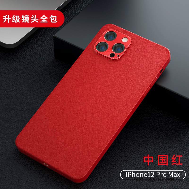 Futerał iPhone 12 Pro Max Torby Cienkie Nowy, Etui iPhone 12 Pro Max Skóra Modna Marka Czerwony Netto