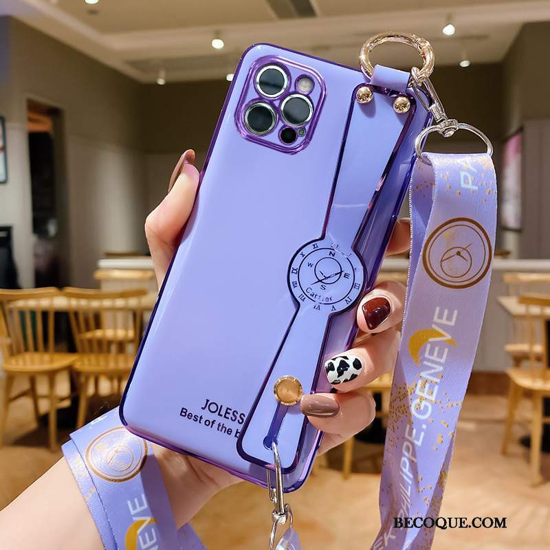 Futerał iPhone 12 Pro Max Torby Cienkie Nowy, Etui iPhone 12 Pro Max Wspornik Modna Marka Purpurowy