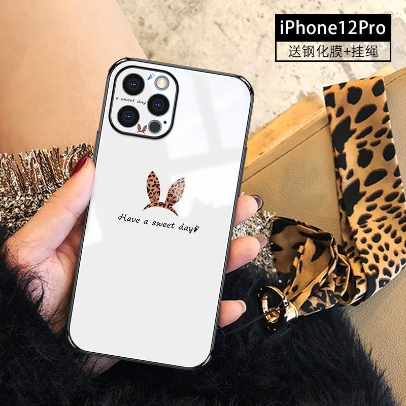 Futerał iPhone 12 Pro Moda Królikna Telefon, Etui iPhone 12 Pro Torby Czarny Wiszące Ozdoby