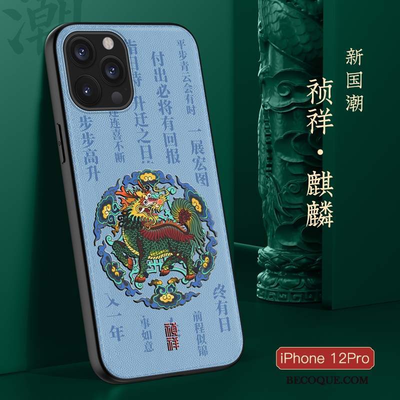Futerał iPhone 12 Pro Ochraniacz Na Telefon Chiński Styl, Etui iPhone 12 Pro Miękki Cienkie Anti-fall