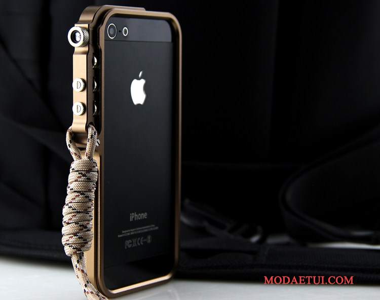 Futerał iPhone 5/5s Metal Granica Złoto, Etui iPhone 5/5s Maszyny Tendencja