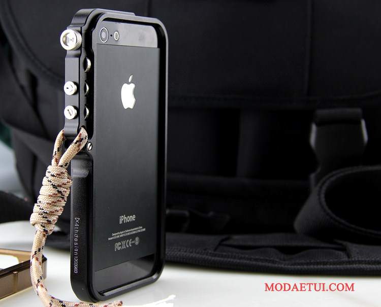 Futerał iPhone 5/5s Metal Granica Złoto, Etui iPhone 5/5s Maszyny Tendencja