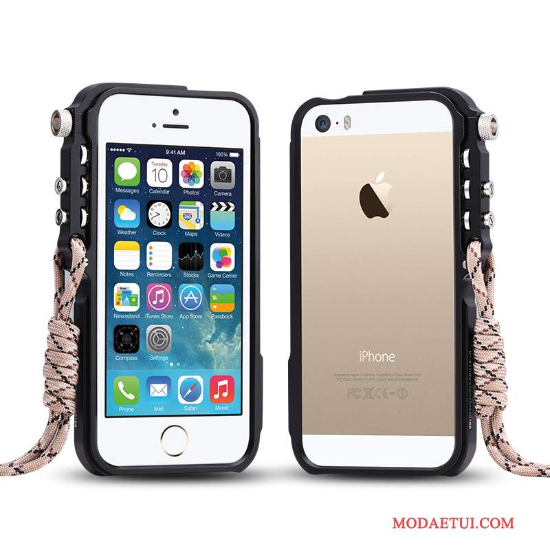 Futerał iPhone 5/5s Metal Tendencjana Telefon, Etui iPhone 5/5s Ochraniacz Czarny Anti-fall