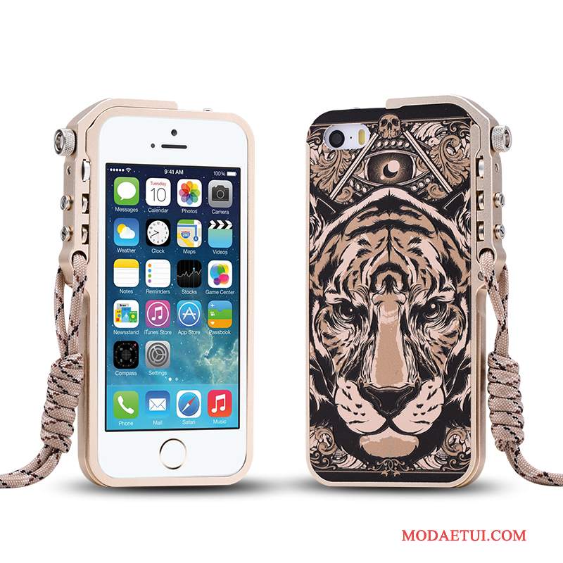 Futerał iPhone 5/5s Metal Tendencjana Telefon, Etui iPhone 5/5s Ochraniacz Czarny Anti-fall