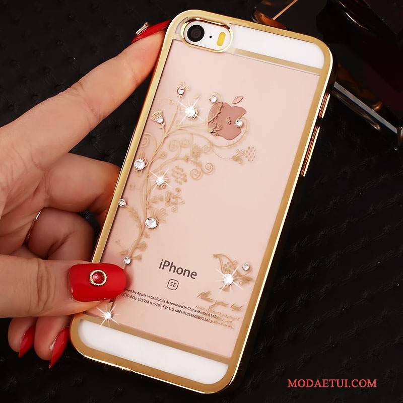 Futerał iPhone 5/5s Rhinestone Tendencja Proszek, Etui iPhone 5/5s Ochraniacz Czerwony Trudno