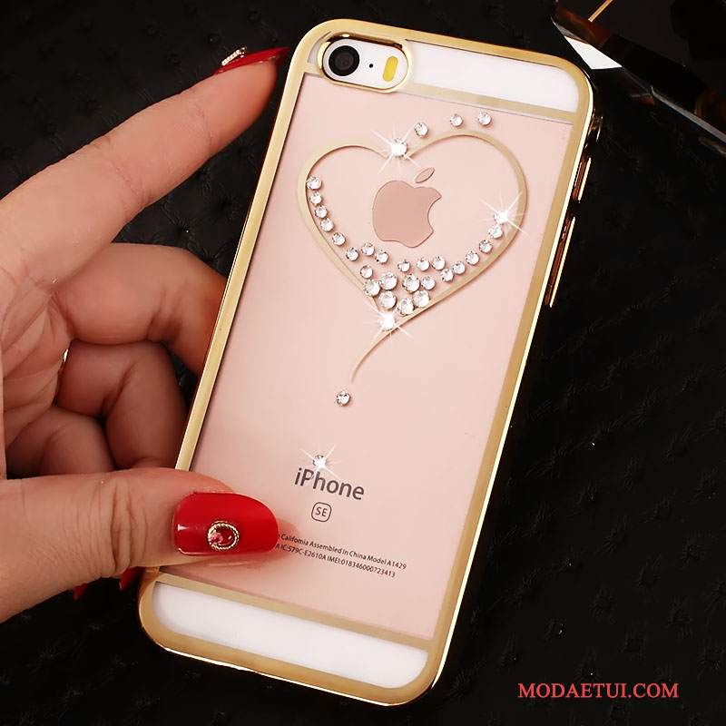 Futerał iPhone 5/5s Rhinestone Tendencja Proszek, Etui iPhone 5/5s Ochraniacz Czerwony Trudno