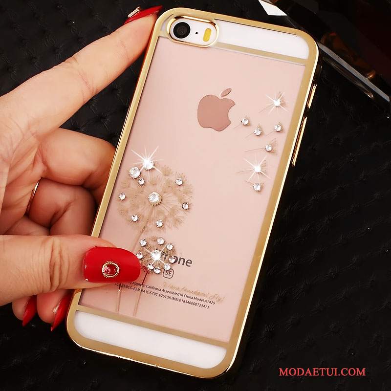 Futerał iPhone 5/5s Rhinestone Tendencja Proszek, Etui iPhone 5/5s Ochraniacz Czerwony Trudno