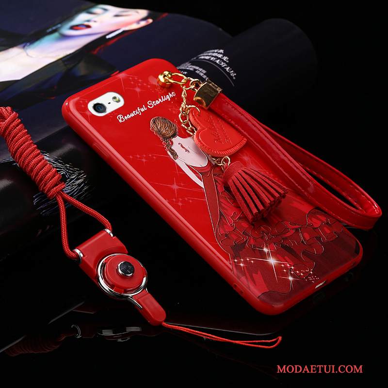 Futerał iPhone 5/5s Silikonowe Duży Tendencja, Etui iPhone 5/5s Kreatywne Na Telefon Czerwony