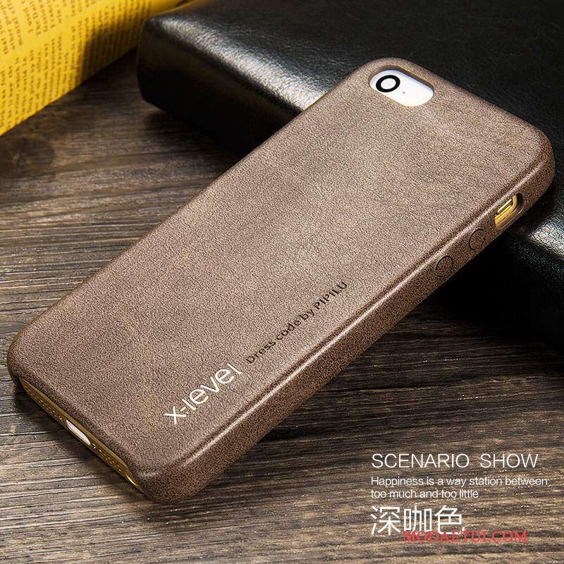 Futerał iPhone 5/5s Skóra Anti-fall Czerwony, Etui iPhone 5/5s Ochraniacz Na Telefon Cienkie