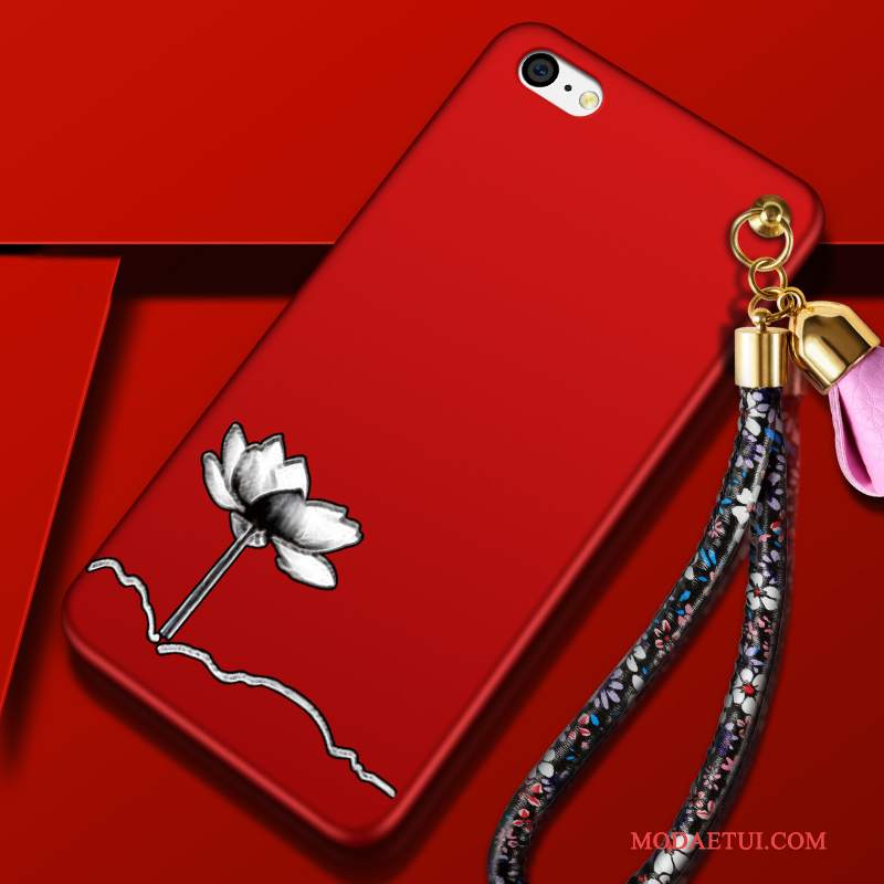 Futerał iPhone 5c Torby Czerwony Tendencja, Etui iPhone 5c Silikonowe Wiszące Ozdoby Anti-fall