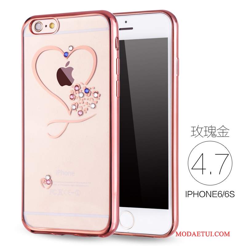 Futerał iPhone 6/6s Miękki Cienkie Nowy, Etui iPhone 6/6s Rhinestone Różowena Telefon