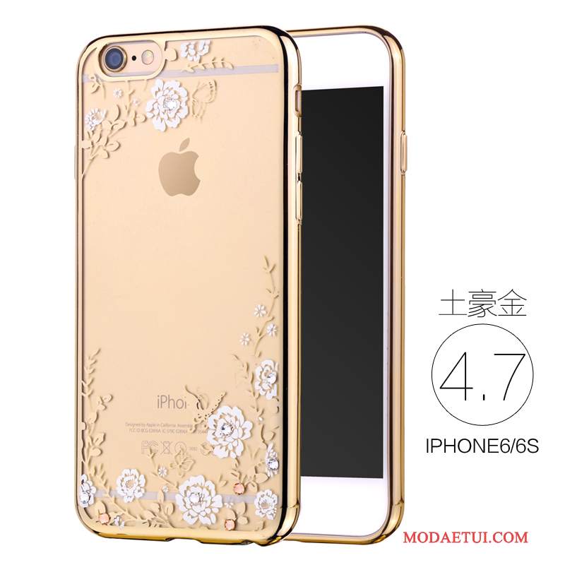 Futerał iPhone 6/6s Miękki Cienkie Nowy, Etui iPhone 6/6s Rhinestone Różowena Telefon