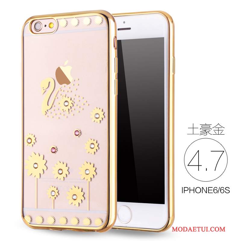 Futerał iPhone 6/6s Miękki Cienkie Nowy, Etui iPhone 6/6s Rhinestone Różowena Telefon