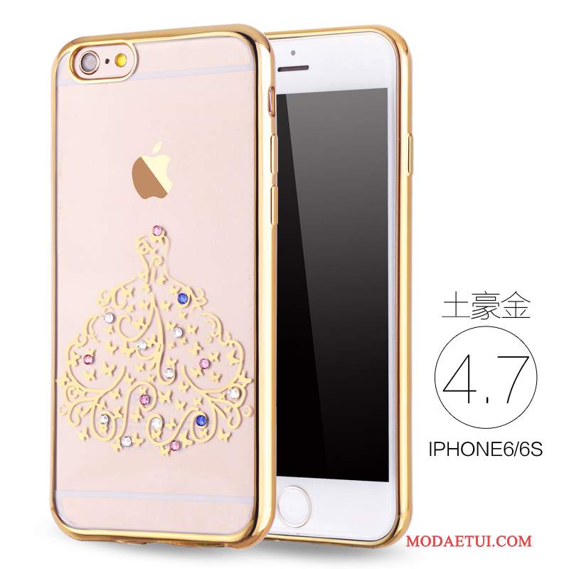 Futerał iPhone 6/6s Miękki Cienkie Nowy, Etui iPhone 6/6s Rhinestone Różowena Telefon