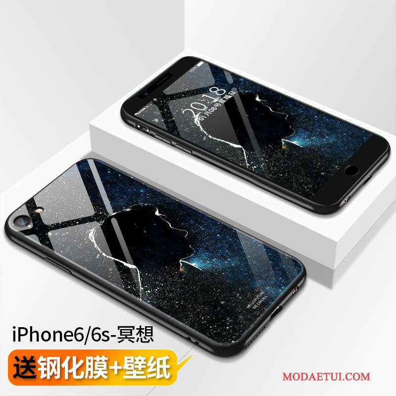 Futerał iPhone 6/6s Miękki Szkłona Telefon, Etui iPhone 6/6s Silikonowe Tendencja Biały