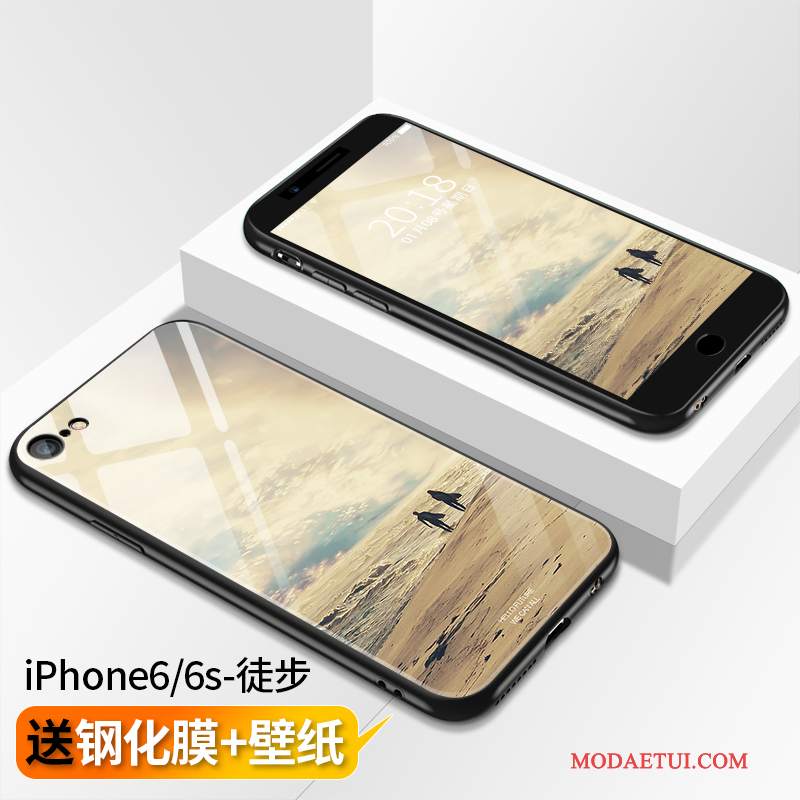 Futerał iPhone 6/6s Miękki Szkłona Telefon, Etui iPhone 6/6s Silikonowe Tendencja Biały
