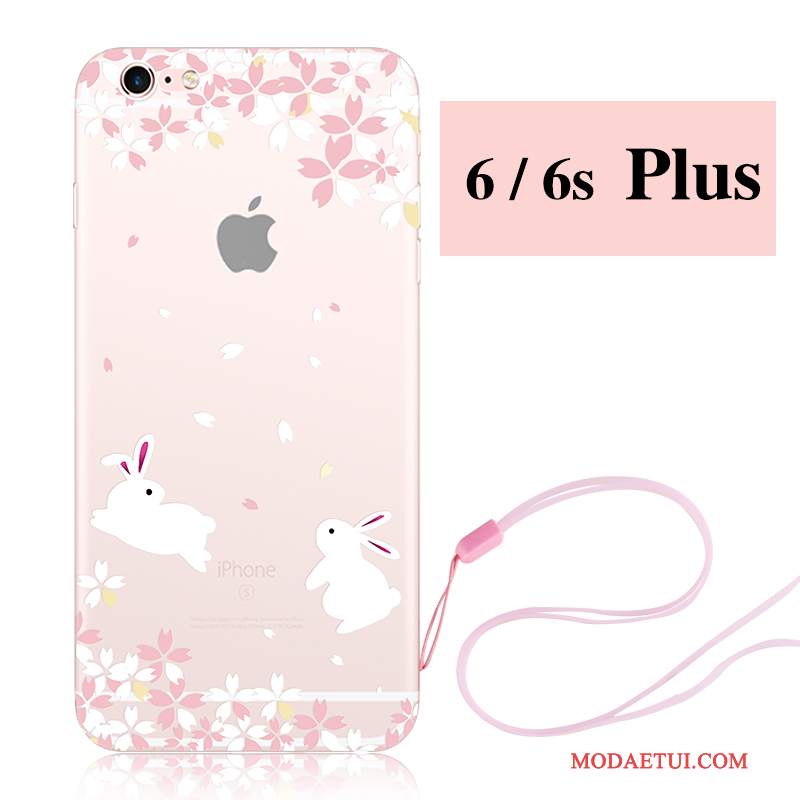Futerał iPhone 6/6s Plus Kreskówka Bunny Różowe, Etui iPhone 6/6s Plus Silikonowe Na Telefon Sakura