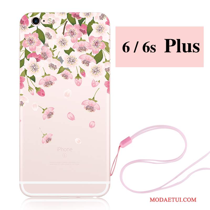 Futerał iPhone 6/6s Plus Kreskówka Bunny Różowe, Etui iPhone 6/6s Plus Silikonowe Na Telefon Sakura