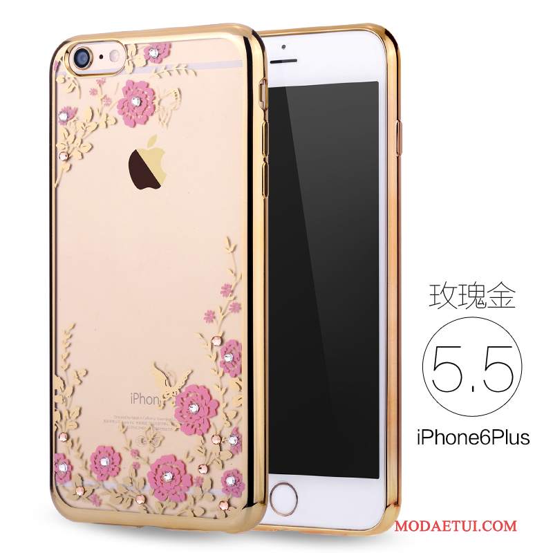 Futerał iPhone 6/6s Plus Luksusowy Na Telefon Anti-fall, Etui iPhone 6/6s Plus Rhinestone Różowe
