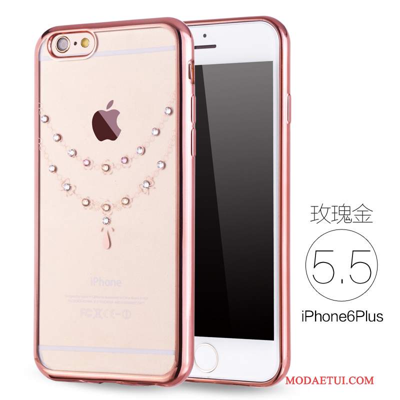 Futerał iPhone 6/6s Plus Luksusowy Na Telefon Anti-fall, Etui iPhone 6/6s Plus Rhinestone Różowe