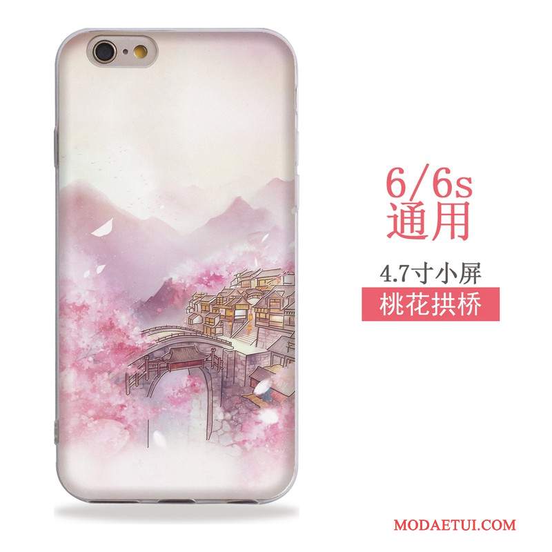 Futerał iPhone 6/6s Relief Wiszące Ozdoby Chiński Styl, Etui iPhone 6/6s Kolor Sztuka Wiatr