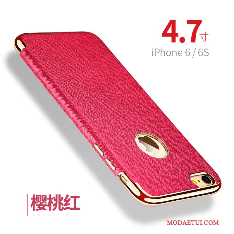 Futerał iPhone 6/6s Skóra Anti-fall Jakość, Etui iPhone 6/6s Miękki Na Telefon Czerwony