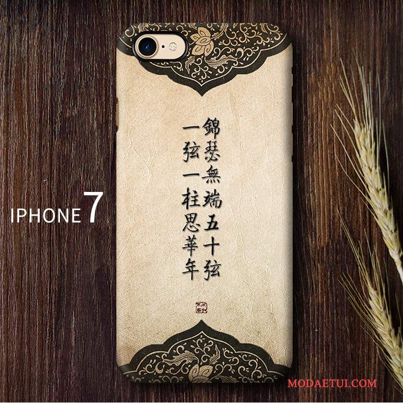 Futerał iPhone 7 Kolor Chiński Styl Sztuka, Etui iPhone 7 Vintage Anti-fall Trudno