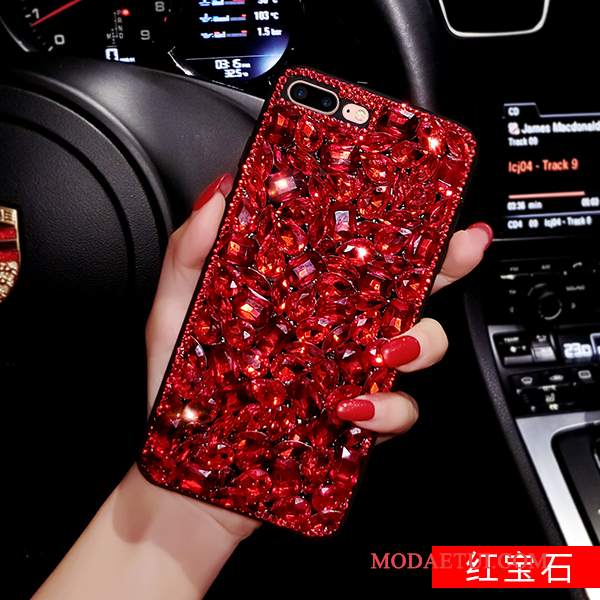 Futerał iPhone 7 Miękki Na Telefon Czerwony, Etui iPhone 7 Rhinestone Modna Marka Ciemnozielony