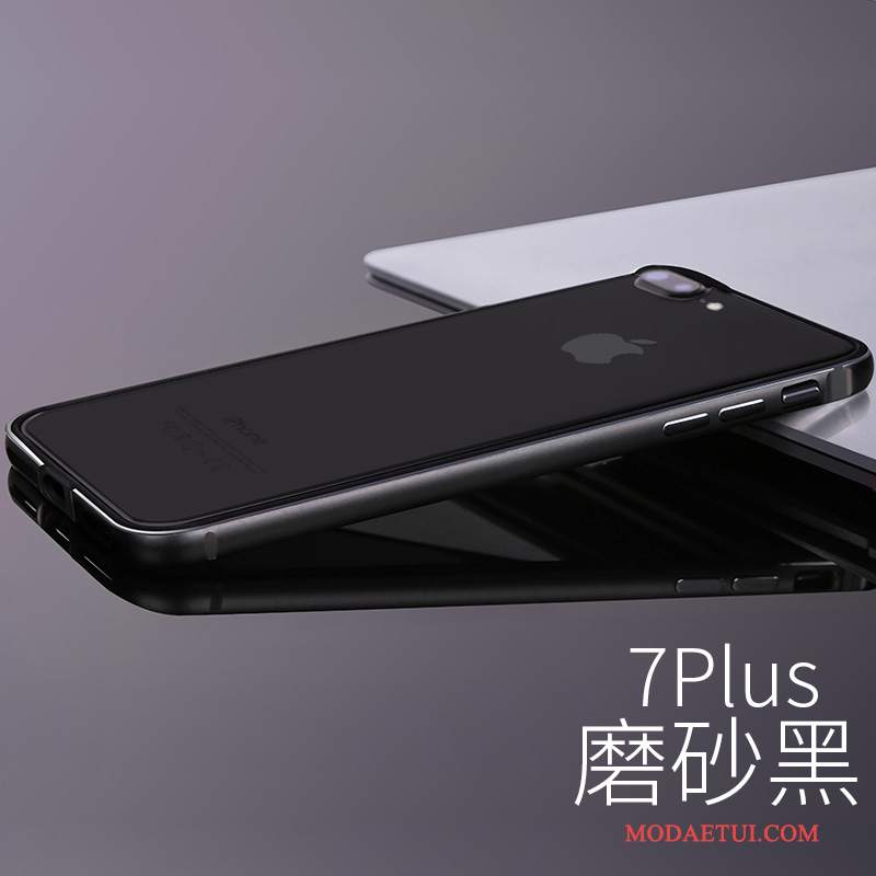 Futerał iPhone 7 Plus Metal Anti-fall Granica, Etui iPhone 7 Plus Silikonowe Na Telefon Czarny