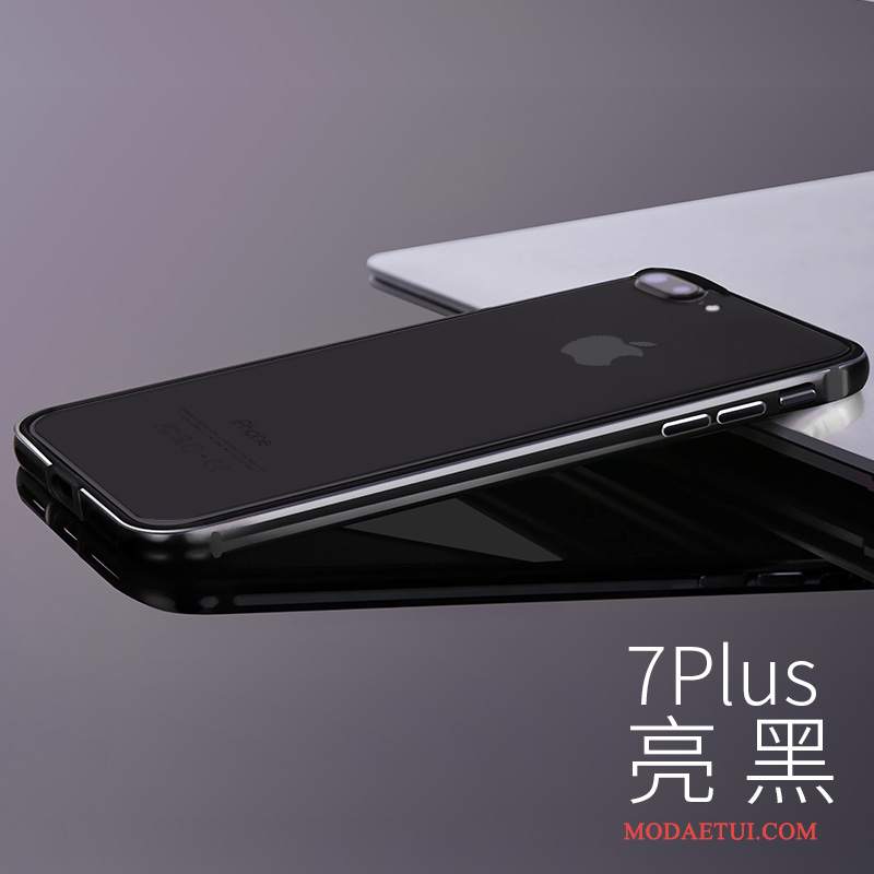 Futerał iPhone 7 Plus Metal Anti-fall Granica, Etui iPhone 7 Plus Silikonowe Na Telefon Czarny