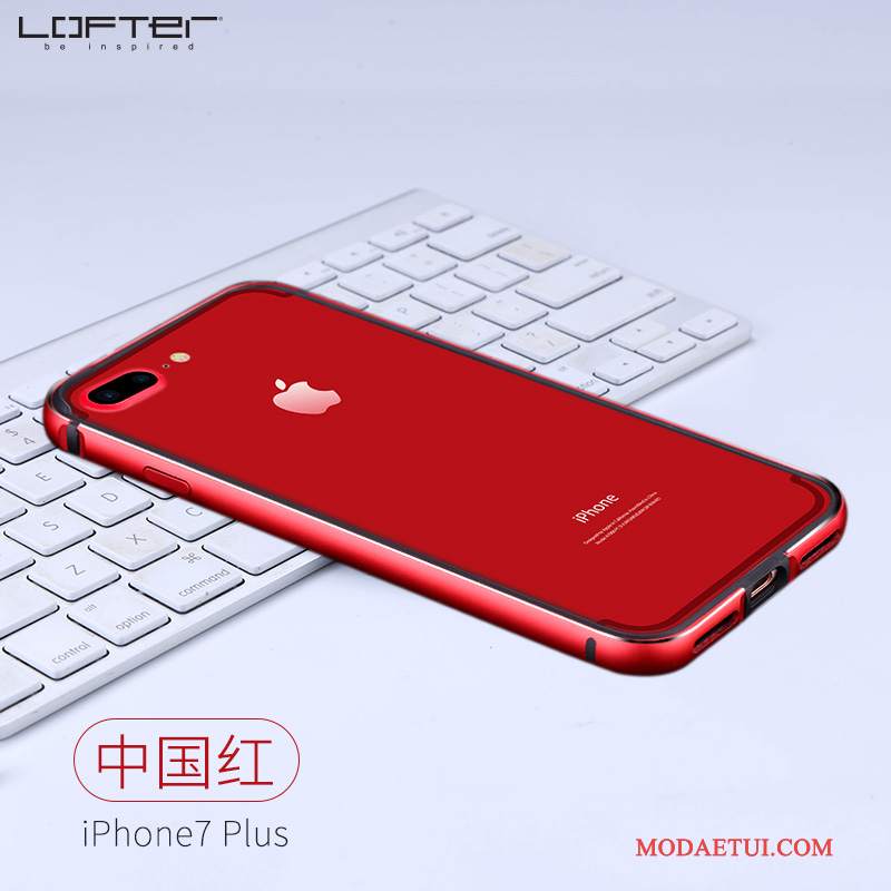 Futerał iPhone 7 Plus Metal Czerwony Granica, Etui iPhone 7 Plus Kreatywne Na Telefon